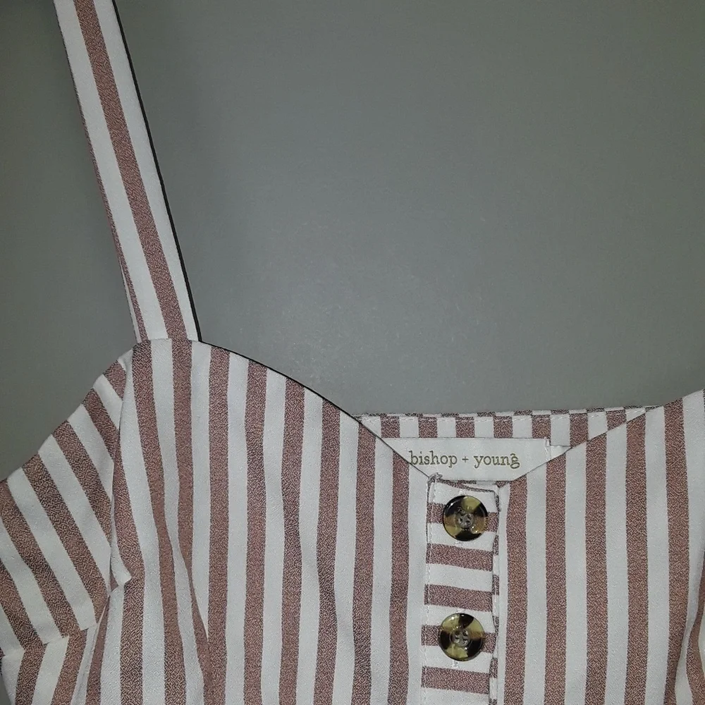 Bishop + Young striped button down crop top - Picture 4 of 8